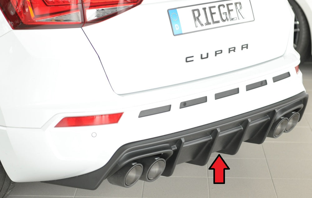 Seat Ateca Cupra (5FP) Rieger Heckeinsatz für orig. Doppelendrohr li u. re, (4x90x72mm oval), für Sportendrohre li. u. re....