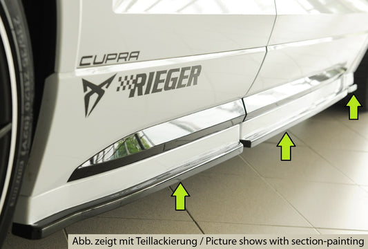 Seat Ateca Cupra (5FP) Rieger Seitenschwelleransatz (3-tlg.) links, 3-tlg., ABS, 
inkl. Montagezubehör, Gutachten