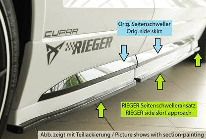 Seat Ateca Cupra (5FP) Rieger Seitenschwelleransatz (3-tlg.) rechts, 3-tlg., ABS, 
inkl. Montagezubehör, Gutachten