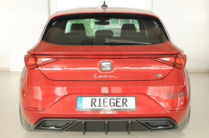 Seat Leon (KL) Rieger Heckeinsatz für orig. ESD für orig. Endschalldämpfer, ohne Endrohraussparung, ABS, 
inkl. Alugitter,...