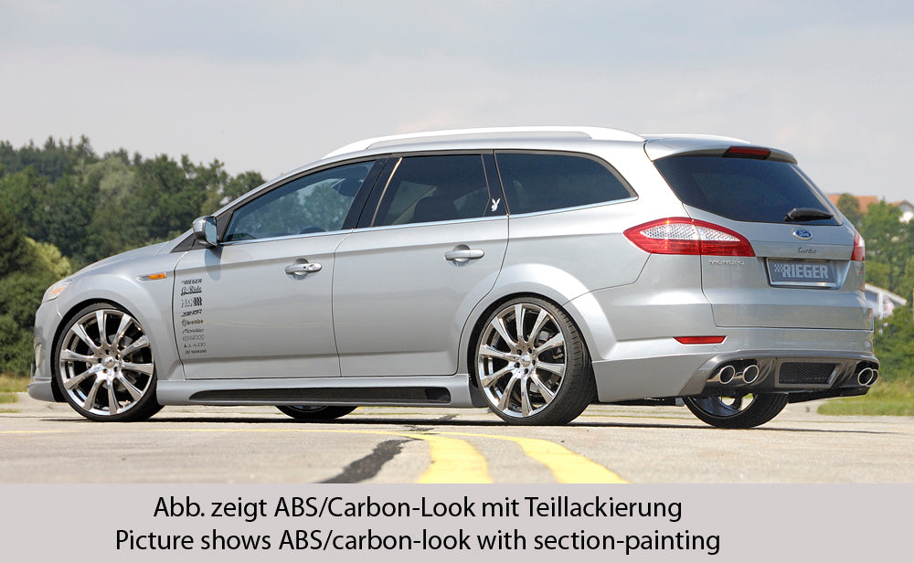 Ford Mondeo (BA7) Rieger Seitenschweller SG-Design  links, mit Ausschnitt, mit Schacht, ABS, 
inkl. Montagezubehör, Alugitter, Gutachten