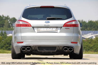 Ford Mondeo (BA7) Rieger Heckschürzenansatz SG-Design  für Doppelendrohr li. u. re., ABS, 
inkl. Montagezubehör, Alugitter