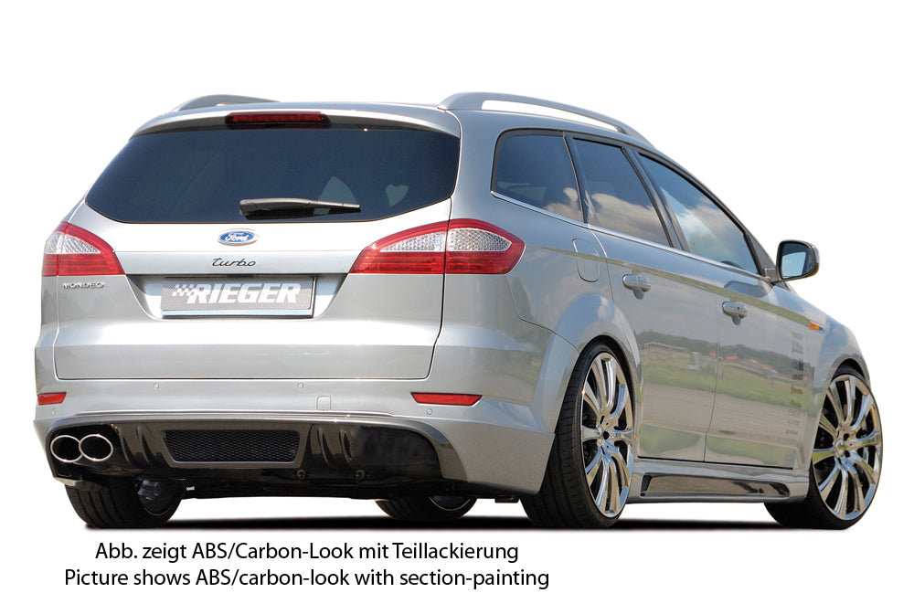 Ford Mondeo (BA7) Rieger Heckschürzenansatz SG-Design  für Doppelendrohr li., ABS, 
inkl. Montagezubehör, Alugitter