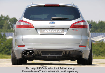 Ford Mondeo (BA7) Rieger Heckschürzenansatz SG-Design  für Doppelendrohr li., ABS, 
inkl. Montagezubehör, Alugitter