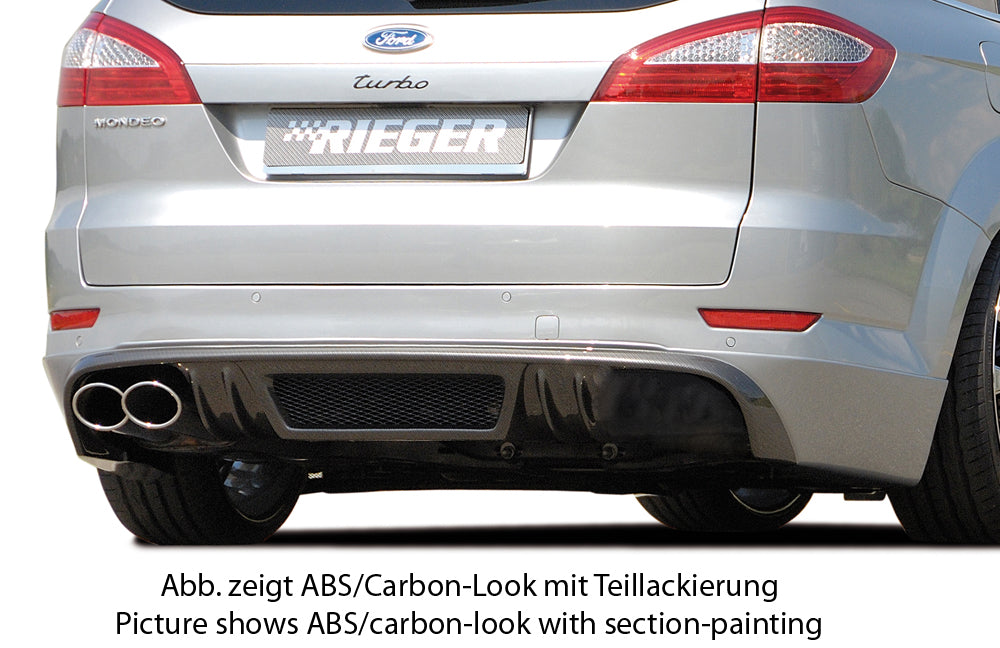Ford Mondeo (BA7) Rieger Heckschürzenansatz SG-Design  für Doppelendrohr li., ABS, 
inkl. Montagezubehör, Alugitter