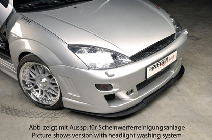 Ford Focus 1 Rieger Spoilerstoßstange -> bis Modell 10/2001 mit Aussparung für Blinkleuchten, mit seitlichen Rippen, ABS, 
inkl. Alugitter, Montagezubehör, ABE