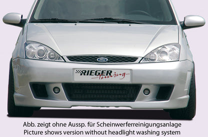 Ford Focus 1 Rieger Spoilerstoßstange ab Modell 11/2001 mit seitlichen Rippen, ABS, für Fzg. mit Scheinwerferreinigungsanlage, 
inkl. Alugitter, Montagezubehör, ABE