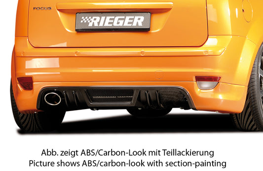 Ford Focus 2 Rieger Heckschürzenansatz  für Endrohr li., ABS, 
inkl. Montagezubehör, Alugitter, Gutachten