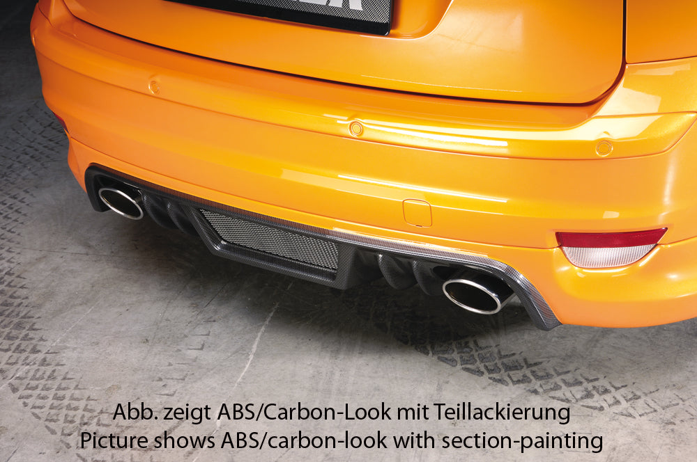 Ford Focus 2 Rieger Heckschürzenansatz  für Endrohr li. u. re., ABS, 
inkl. Alugitter, Gutachten, Montagezubehör