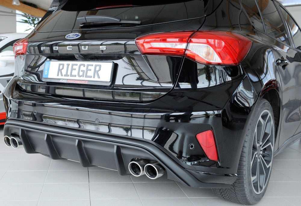Ford Focus 4 (DEH) Rieger Heckeinsatz  für Doppelendrohr li. u. re., (4x80mm ø), ABS, für Fzg. mit ST-Line, 
inkl. Montagezubehör, Gutachten