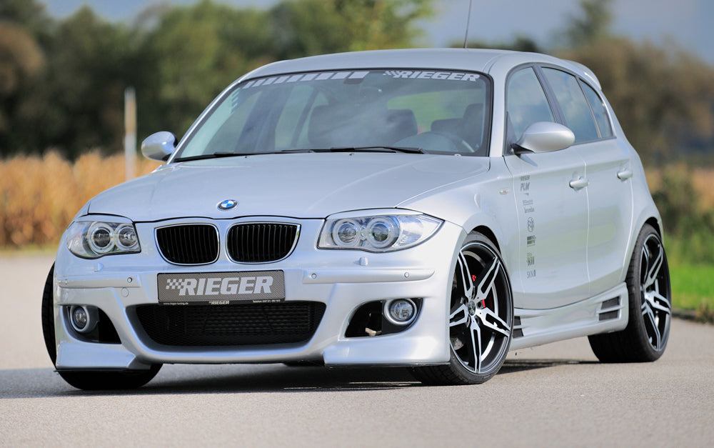 BMW 1er E87  (187 / 1K2/1K4) Rieger Spoilerstoßstange    ABS, für Fzg. mit Scheinwerferreinigungsanlage, Einparkhilfe (PDC), 
inkl. Montagezubehör, ABE