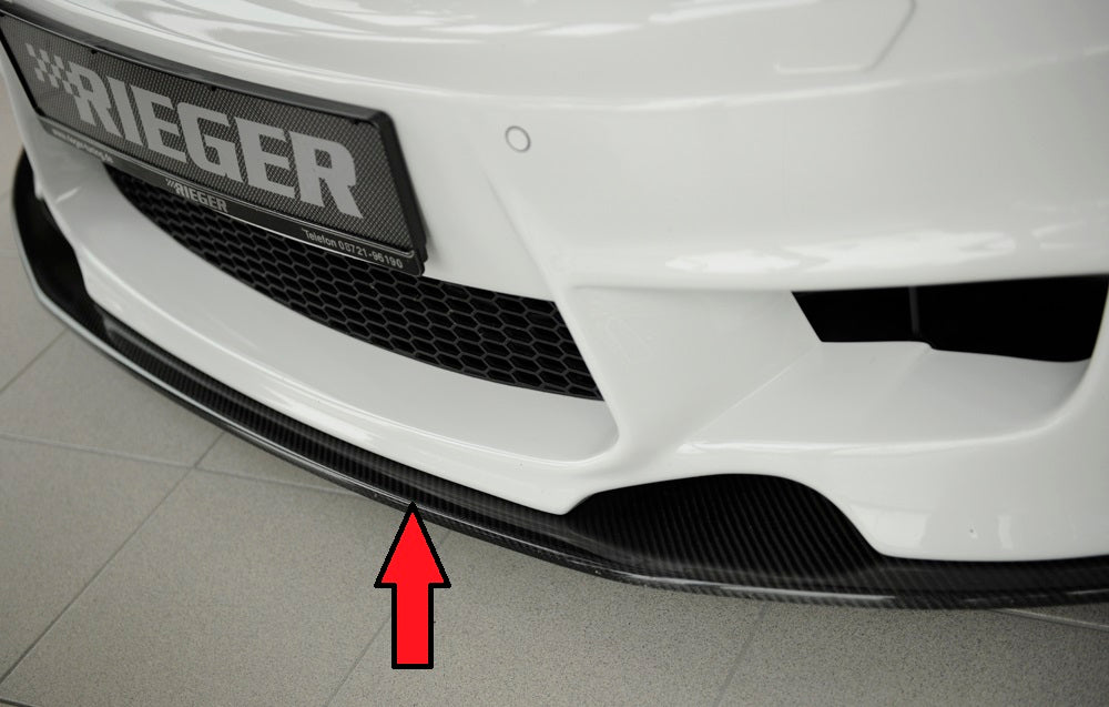 BMW 1er E81  (187/1K2/1K4) Carbon Spoilerschwert (20643PE) BMW 1er, E81-E88 für RIEGER Spoilerstoßstange 35030/31/32/33/41/42 gerade Version, für Spoilerstoßstange, Carbon, 
inkl. Montagezubehör, ABE