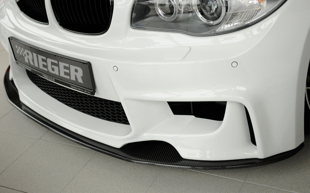 BMW 1er E81  (187/1K2/1K4) Carbon Spoilerschwert (20643PE) BMW 1er, E81-E88 für RIEGER Spoilerstoßstange 35030/31/32/33/41/42 gerade Version, für Spoilerstoßstange, Carbon, 
inkl. Montagezubehör, ABE