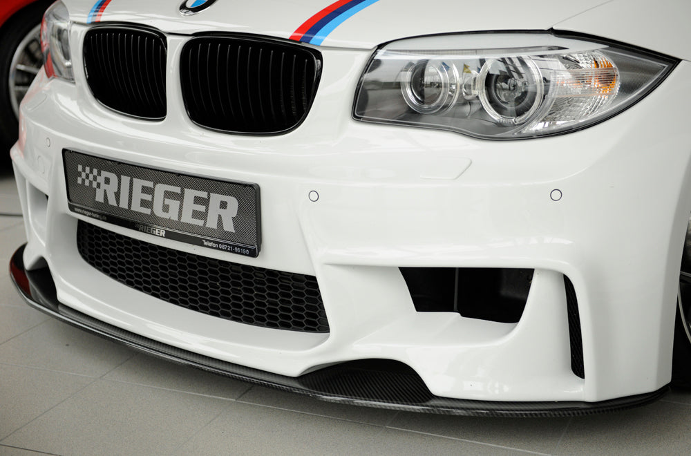 BMW 1er E81  (187/1K2/1K4) Carbon Spoilerschwert (20643PE) BMW 1er, E81-E88 für RIEGER Spoilerstoßstange 35030/31/32/33/41/42 gerade Version, für Spoilerstoßstange, Carbon, 
inkl. Montagezubehör, ABE