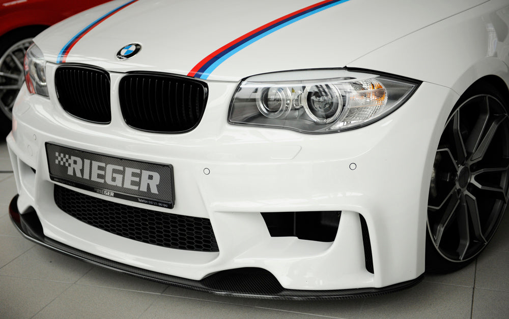 BMW 1er E81  (187/1K2/1K4) Carbon Spoilerschwert (20643PE) BMW 1er, E81-E88 für RIEGER Spoilerstoßstange 35030/31/32/33/41/42 gerade Version, für Spoilerstoßstange, Carbon, 
inkl. Montagezubehör, ABE