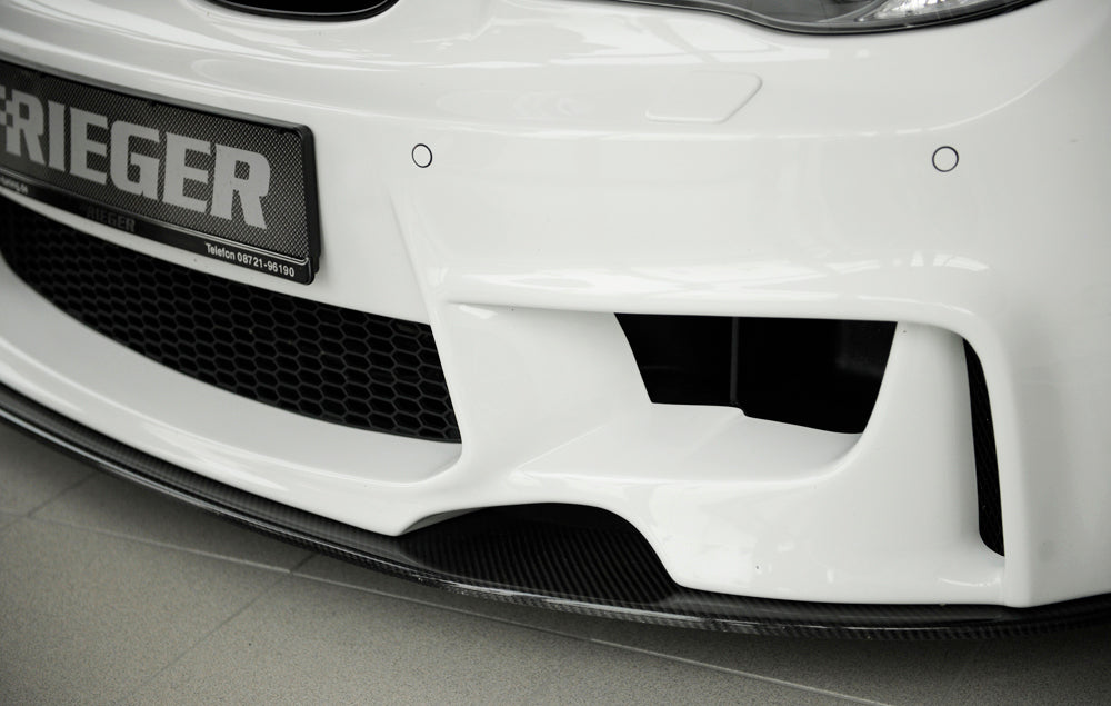 BMW 1er E81  (187/1K2/1K4) Carbon Spoilerschwert (20643PE) BMW 1er, E81-E88 für RIEGER Spoilerstoßstange 35030/31/32/33/41/42 gerade Version, für Spoilerstoßstange, Carbon, 
inkl. Montagezubehör, ABE