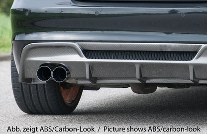 BMW 1er E82, E88  (182 / 1C) Rieger Heckeinsatz  für Doppelendrohr li. u. re., (4x80mm ø), ABS, für Fzg. mit M-Technik, 
inkl. Alugitter, Montagezubehör, Gutachten