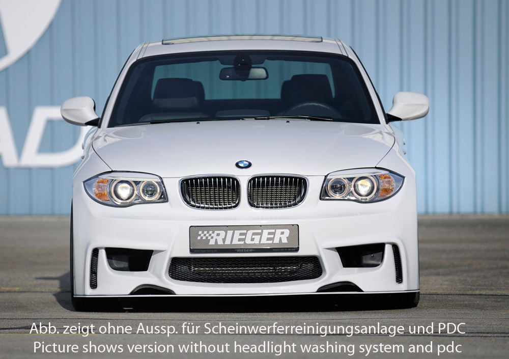 BMW 1er E81  (187/1K2/1K4) Rieger Spoilerstoßstange für hohe Version der SWRA ABS, für Fzg. mit Scheinwerferreinigungsanlage, 
inkl. Montagezubehör, Alugitter, ABE