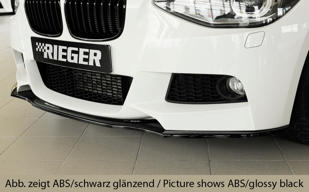 BMW 1er F20  (1K4) Rieger Spoilerschwert für orig. M-Paket-Frontschürze gerade Version, für orig. Frontschürze, ABS, für Fzg. mit M-Technik, 
inkl. Montagezubehör, ABE
