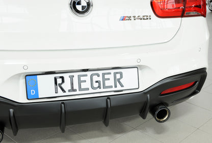 BMW 1er F20  (1K4) Rieger Heckeinsatz nur für M-Paket-Heckschürze, nur M135i / M140i für orig. Endrohr li. u. re. (M135i-/M140i-Look), ABS, für Fzg. mit M-Technik, 
inkl. Montagezubehör, Gutachten