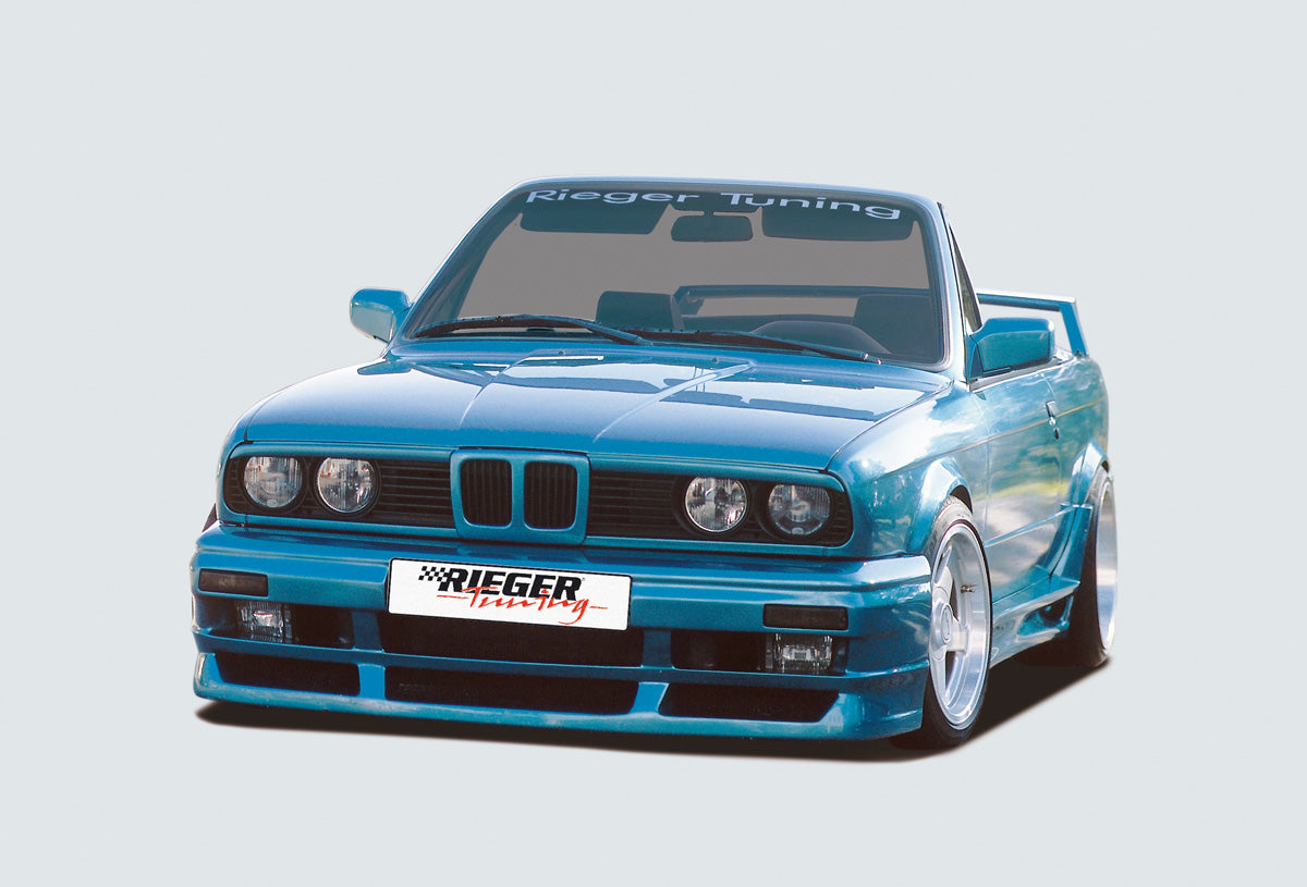 BMW 3er E30 Rieger Spoilerstoßstange  mit Aussparung für Blinkleuchten, GFK inkl. Gutachten, Montagezubehör