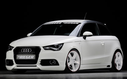 Audi A1 (8X) Rieger Seitenschweller  rechts, mit Schacht, mit Ausschnitt, ABS, für Fzg. mit S-Line Exterieur und ohne S-Line Exterieur, 
inkl. Alugitter, Montagezubehör, Gutachten