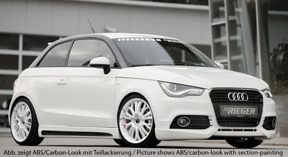 Audi A1 (8X) Rieger Seitenschweller  rechts, mit Schacht, mit Ausschnitt, ABS, für Fzg. mit S-Line Exterieur und ohne S-Line Exterieur, 
inkl. Alugitter, Montagezubehör, Gutachten