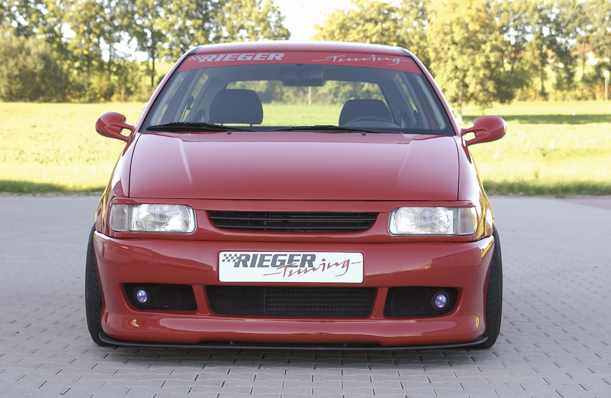 VW Polo 4 (6N) Rieger Spoilerschwert   für Spoilerstoßstange 47053 gerade Version, für Spoilerstoßstange, ABS, 
inkl. Montagezubehör