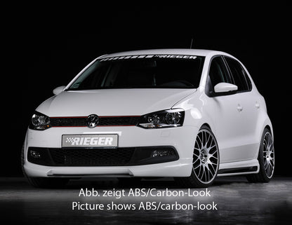 VW Polo 6 (6R) Rieger Seitenschweller  rechts, mit Schacht, mit Ausschnitt, ABS, 
inkl. Alugitter, Montagezubehör