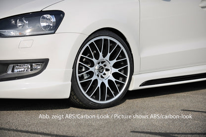 VW Polo 6 (6R) Rieger Seitenschweller  rechts, mit Schacht, mit Ausschnitt, ABS, 
inkl. Alugitter, Montagezubehör