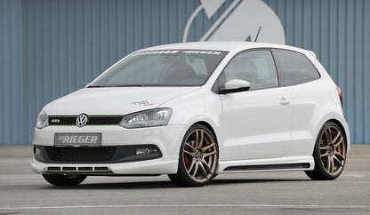 VW Polo 6 GTI (6R) Rieger Spoilerlippe  mit zusätzlichen Lüftungsschlitzen, ABS, 
inkl. Alugitter, Montagezubehör, ABE