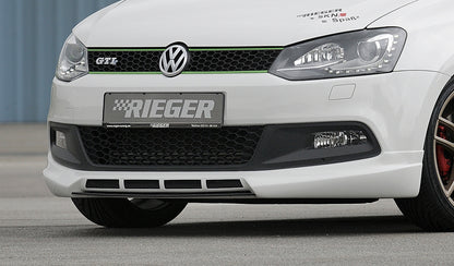 VW Polo 6 GTI (6R) Rieger Spoilerlippe  mit zusätzlichen Lüftungsschlitzen, ABS, 
inkl. Alugitter, Montagezubehör, ABE