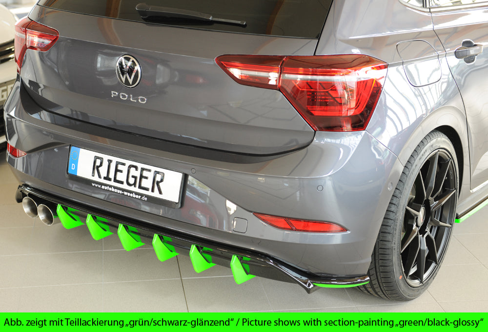 VW Polo (AW) GTI Rieger Heckeinsatz für orig. Doppelendrohr li, ABS, i –  Oldtimer Thimm