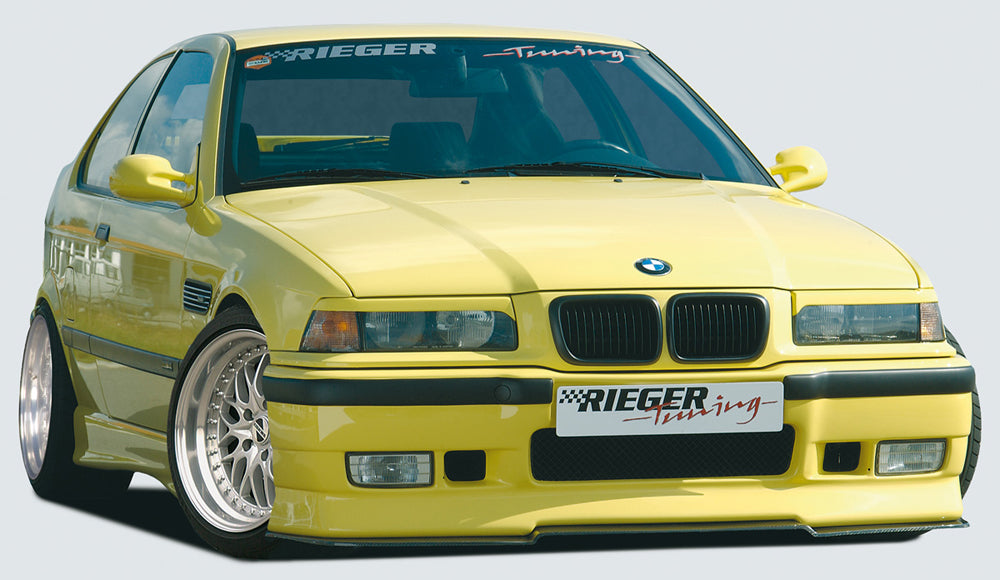 BMW 3er E36 Rieger Spoilerstoßstange RT01 inkl. 2 orig. Luftschächte 51712233361/62 ABS, 
inkl. Gutachten, Montagezubehör, Alugitter