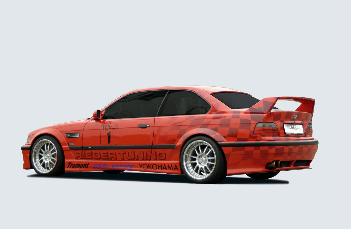 BMW 3er E36 Rieger Heckschwert für Heckschürze 49030/37 u. 50060 ABS, 
inkl. Montagezubehör