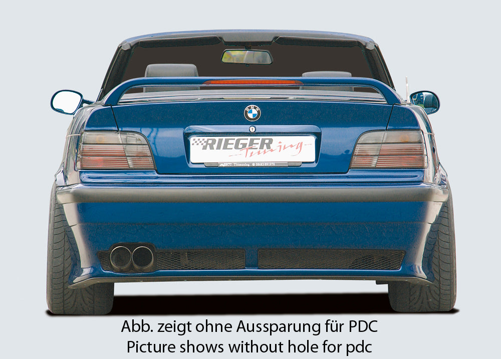 BMW 3er E36 Rieger Heckschürze  ABS -  für Fzg. mit Einparkhilfe
inkl. Gutachten, Montagezubehör