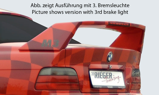 BMW 3er E36 Rieger Heckflügel Breitbau II -> ACHTUNG: Antenne prüfen! ohne 3. Bremsleuchte, GFK, 
inkl. Gutachten, Montagezubehör