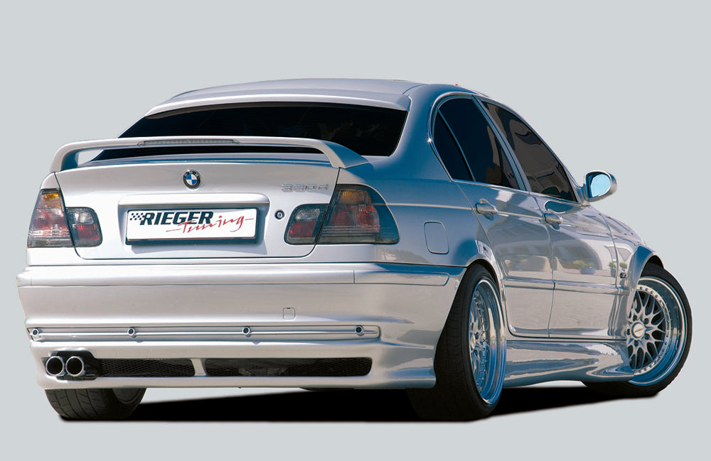 BMW 3er E46 Rieger Heckansatz -> nicht für M-Technik, nicht für Faceliftmodelle! ABS, 
inkl. Alugitter, Gutachten, Montagezubehör