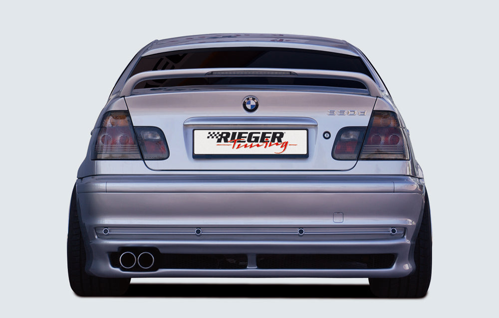 BMW 3er E46 Rieger Heckansatz -> nicht für M-Technik, nicht für Faceliftmodelle! ABS, 
inkl. Alugitter, Gutachten, Montagezubehör