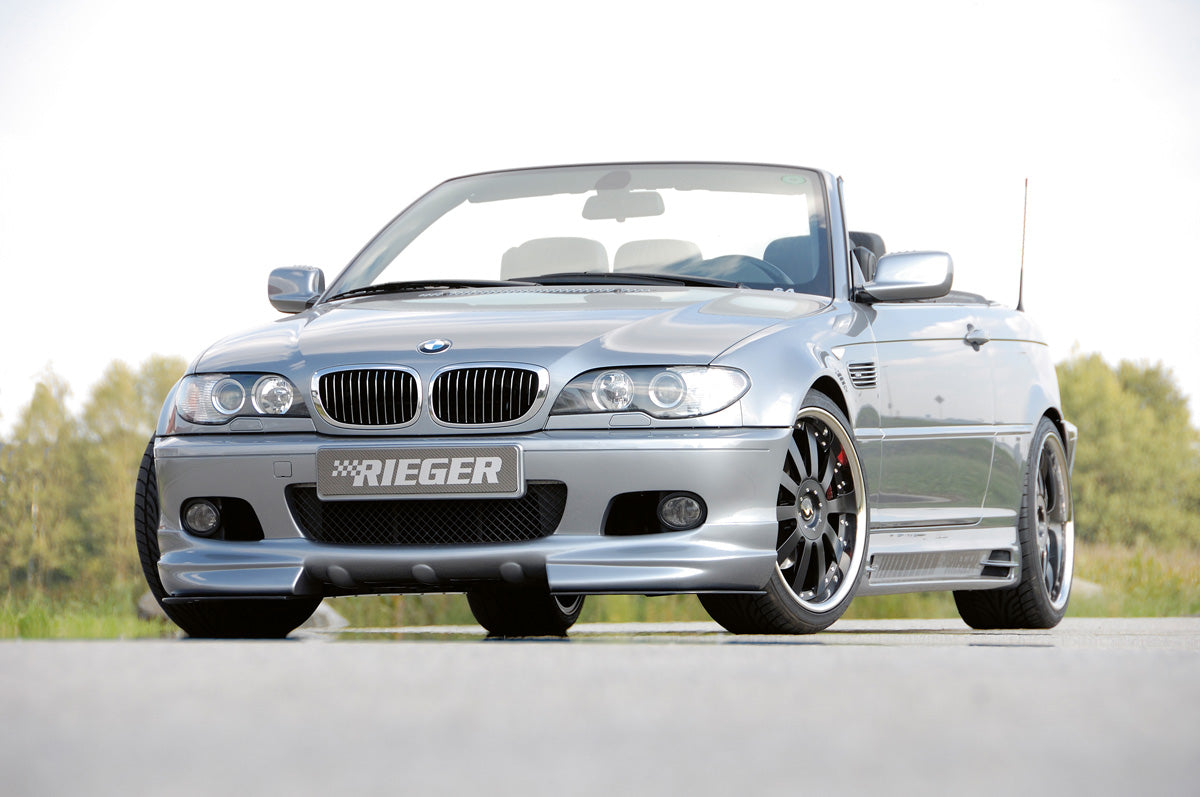 BMW 3er E46 Rieger Spoilerlippe für M2 Sportpaket-Frontschürze ABS, für Fzg. mit M-Technik, 
inkl. Montagezubehör, ABE