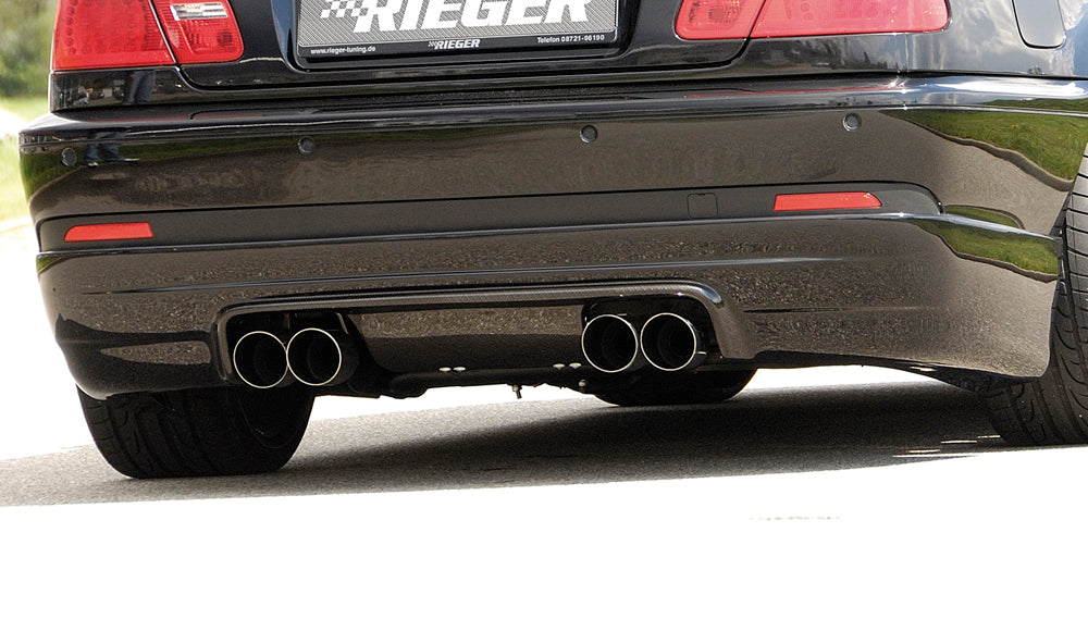 BMW 3er E46 Rieger Heckschürzenansatz  ab Faceliift, nicht M-Technik, ABS, 
inkl. Montagezubehör, Alugitter