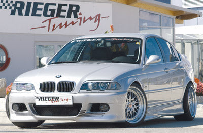 BMW 3er E46 Rieger Spoilerstoßstange   -> nur für Diesel mit Halter f. orig. NSW, mit zusätzlichen Lüftungsschlitzen, in Lochblechoptik, ABS, 
inkl. Alugitter, Gutachten, Montagezubehör