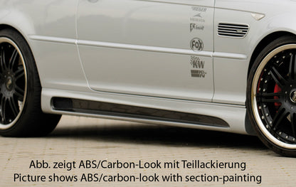 BMW 3er E46 Rieger Seitenschweller  links, mit Schacht, mit Ausschnitt, ABS, 
inkl. Alugitter, Montagezubehör
