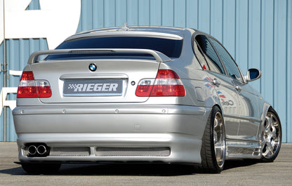 BMW 3er E46 Rieger Heckansatz   Bei Dieselmodellen gerade Endrohre verwenden! ABS, 
inkl. Alugitter, Gutachten, Montagezubehör