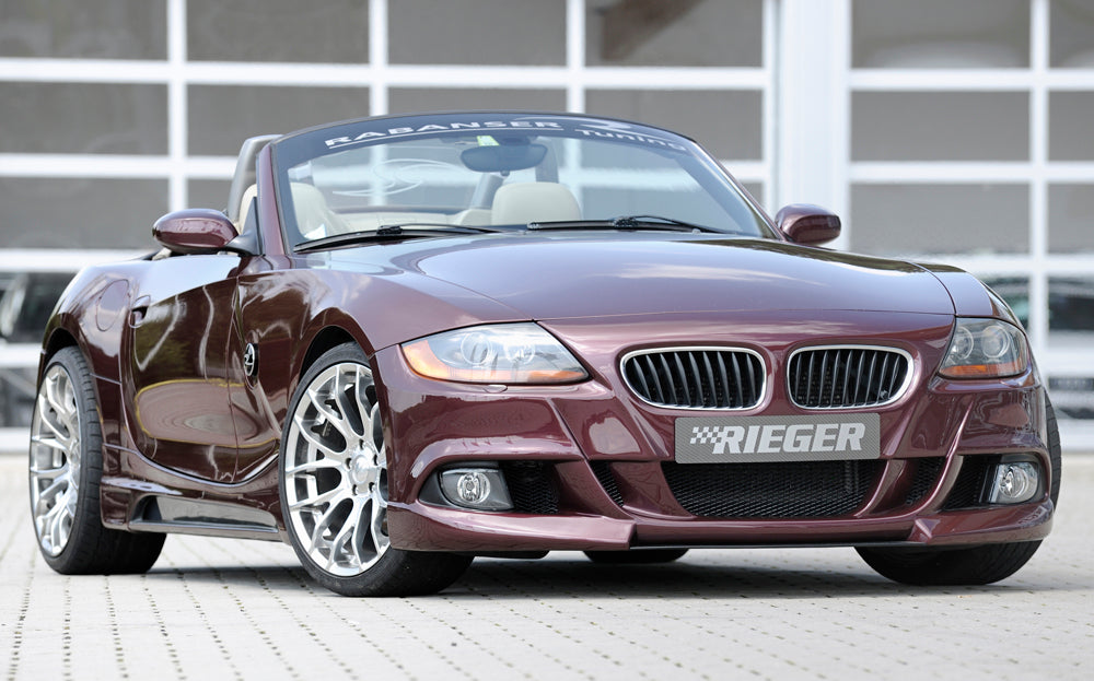 BMW Z4 (E85) Rieger Spoilerstoßstange    mit Aussparung für NSW, ABS, für Fzg. mit Scheinwerferreinigungsanlage, 
inkl. Alugitter, Montagezubehör, ABE
