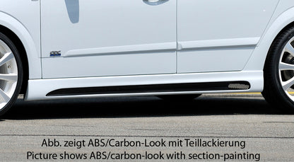 Opel Astra H Rieger Seitenschweller  rechts, mit Schacht, mit Ausschnitt, ABS, 
inkl. Montagezubehör, Alugitter