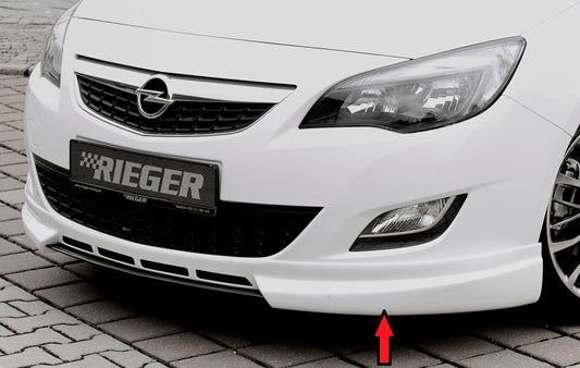 Opel Astra J Rieger Spoilerlippe    mit seitlichen Lüftungsschlitzen, ABS, 
inkl. Montagezubehör, Alugitter, ABE