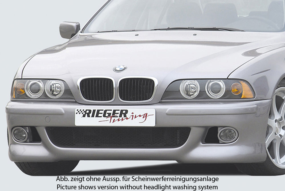 BMW 5er E39 Rieger Spoilerstoßstange   mit Halter f. orig. NSW, ABS, für Fzg. mit Scheinwerferreinigungsanlage, 
inkl. Alugitter, Gutachten, Montagezubehör