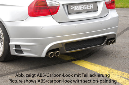 BMW 3er E90 Rieger Heckschürzenansatz -> nicht für 335i! nicht für M-Paket-Heckschürze! für Doppelendrohr li. u. re., ABS, 
inkl. Alugitter, Gutachten, Montagezubehör