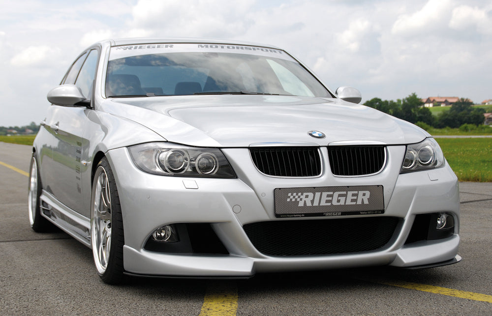 BMW 3er E90 Rieger Spoilerstoßstange   -> Rückfrage ob 330i oder normal ! ABS, für Fzg. mit Scheinwerferreinigungsanlage, Einparkhilfe (PDC), 
inkl. Alugitter, Montagezubehör, ABE